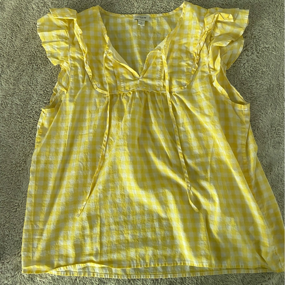 Yellow Gingham Women's Top